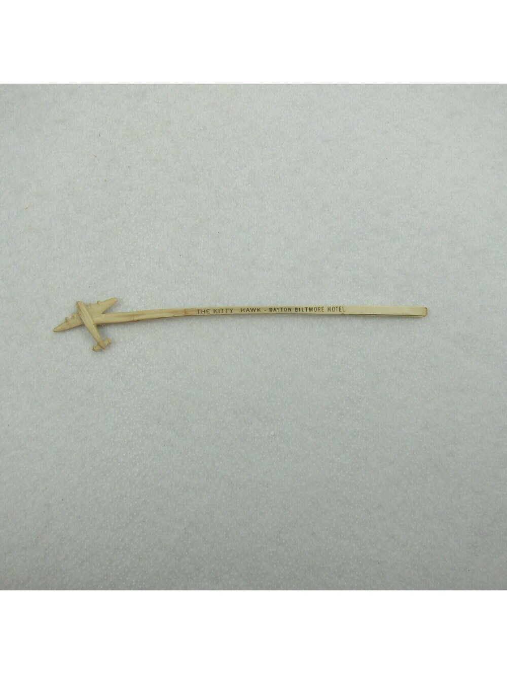 Vintage The Kitty Hawk Dayton Biltmore Hotel Airplane Swizzle Stir Garnish Stick